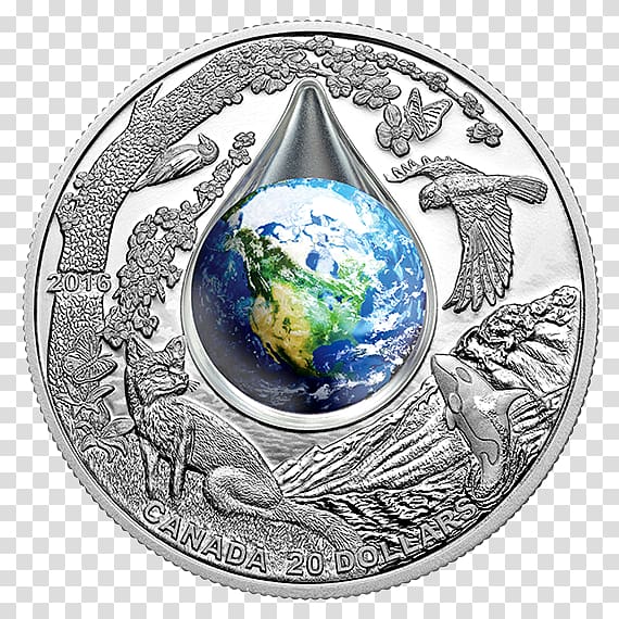 Coin of the Year Award Earth Silver coin, Mother Earth transparent background PNG clipart