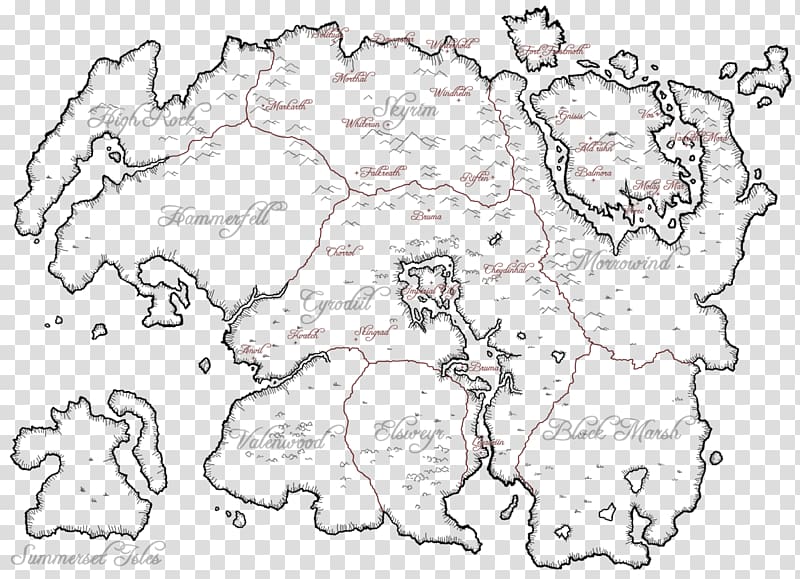Blank map The Elder Scrolls III: Morrowind Tamriel Atlas, map transparent background PNG clipart