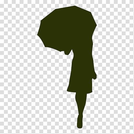 Silhouette Umbrella Woman, Silhouette transparent background PNG clipart