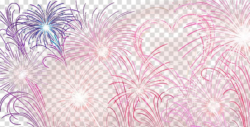 Light Fireworks Red Purple, Pink hearts fireworks transparent background PNG clipart