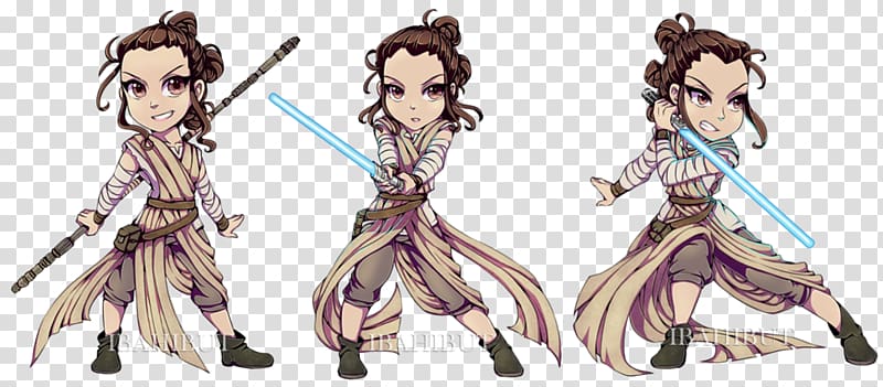 Rey Star Wars Chibi Drawing Anakin Skywalker, Star wars Chibi transparent background PNG clipart