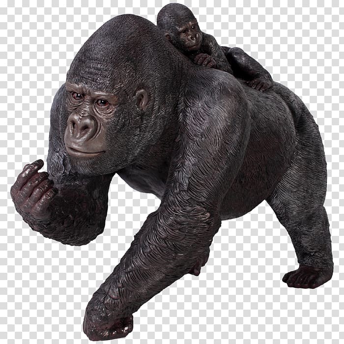 The Lowland Gorillas MoTher and Child Great Ape Statue