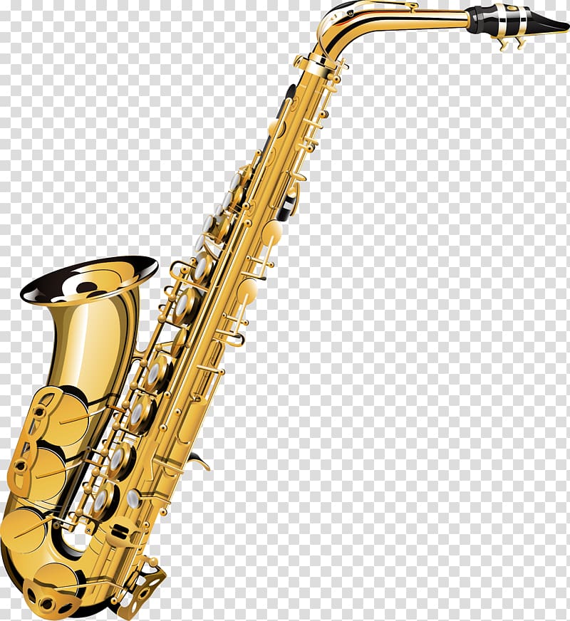gold saxophone illustration, Alto saxophone Musical Instruments Trumpet Tenor saxophone, musical instruments transparent background PNG clipart