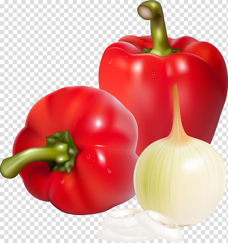 Bell pepper Red curry Chili pepper , onion transparent background PNG clipart