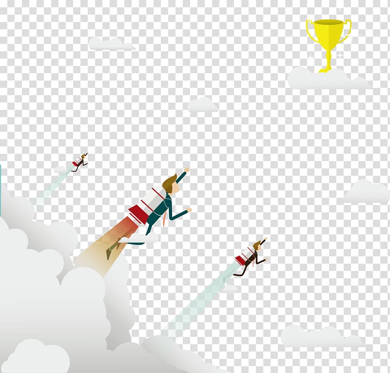 Flight Rocket launch , Business people carrying a rocket flight transparent background PNG clipart