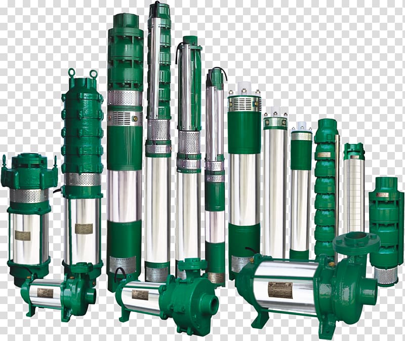 gray-and-green metal part lot, Submersible pump Water well Manufacturing, pump transparent background PNG clipart