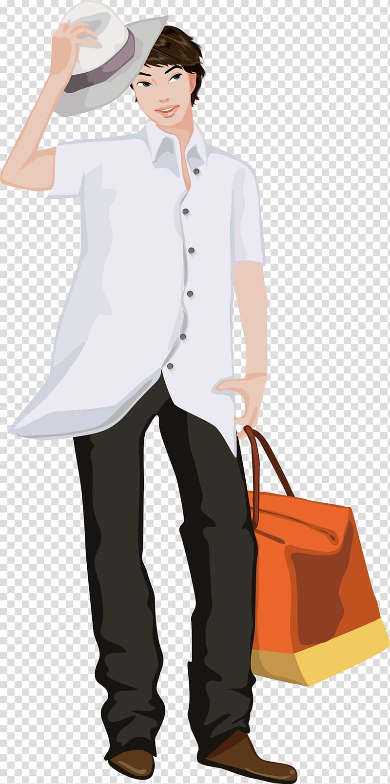 Cartoon Man Illustration, Handsome man transparent background PNG clipart