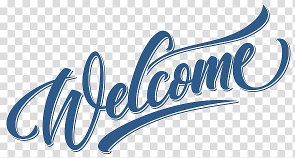 blue welcome text, Welcome Sign transparent background PNG clipart