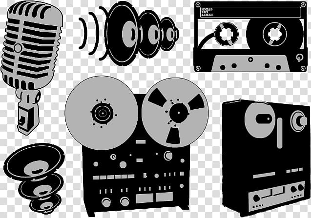 Microphone Reel-to-reel audio tape recording Compact Cassette Audio equipment, megaphone transparent background PNG clipart