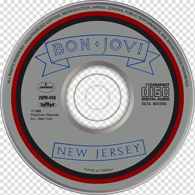 Compact disc New Jersey Bon Jovi Music Disk , bon jovi transparent background PNG clipart