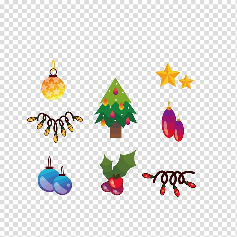 Christmas tree Santa Claus Christmas decoration, Christmas tree decoration small items transparent background PNG clipart