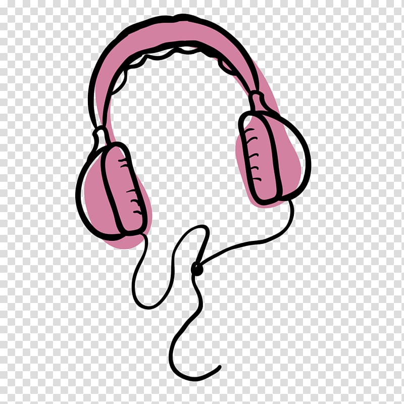 Headphones, Hand drawn headphones transparent background PNG clipart