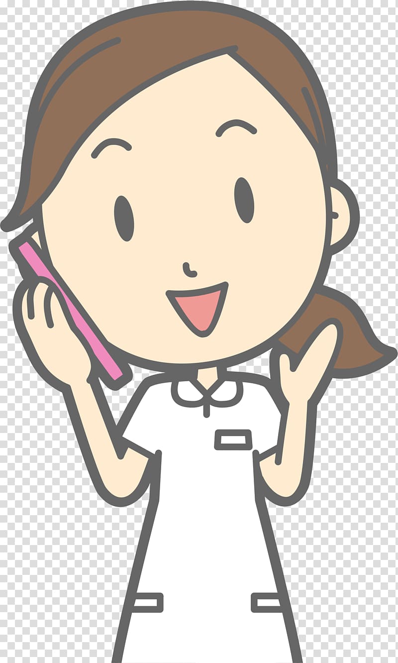 Female 通所施設 , using phone transparent background PNG clipart