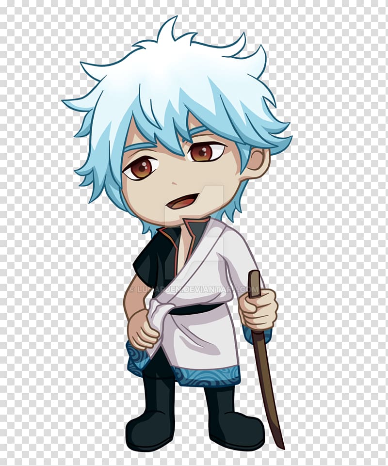 Gintoki Sakata Gin Tama Chibi Mangaka Starfire, Chibi transparent background PNG clipart