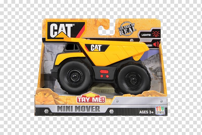 Car Cat Loader Wheel Toy, Caterpillar Dump truck transparent background PNG clipart