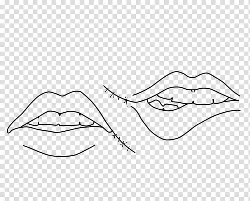 Line art Mouth , sketch of lips transparent background PNG clipart