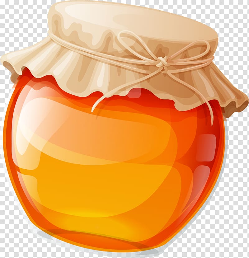 Marmalade Fruit preserves Orange, Cartoon yellow jar transparent background PNG clipart