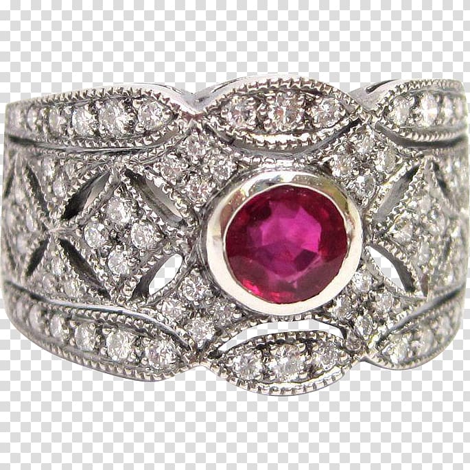 Ruby Engagement ring Silver Diamond, ruby transparent background PNG clipart