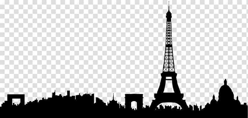 Paris Silhouette Skyline Wall decal, French Celebritie transparent background PNG clipart