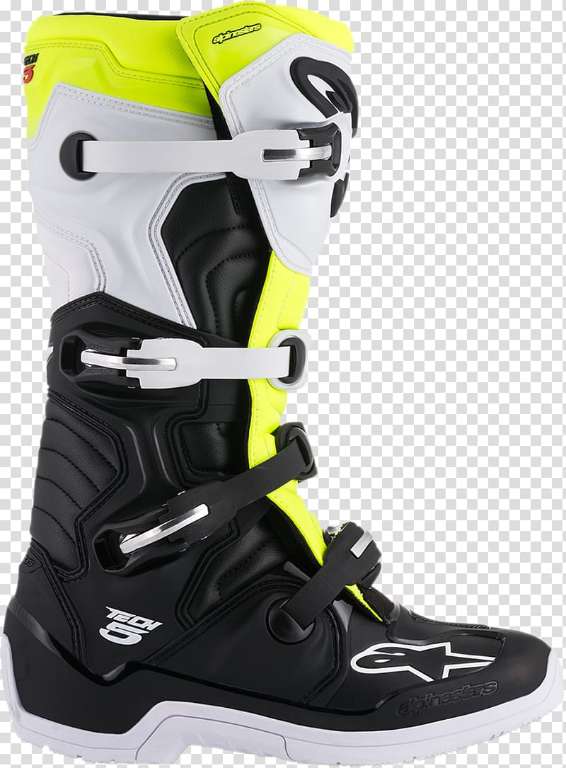 Alpinestars Tech 5 Boots Motocross Motorcycle, motocross transparent background PNG clipart