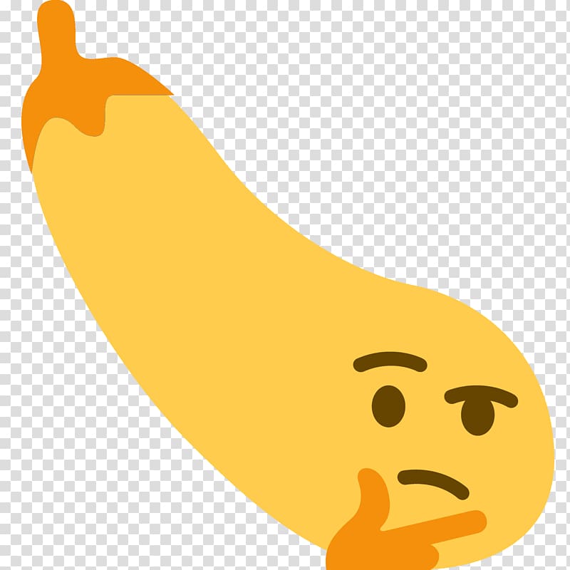 Emoji Thought Meme Sticker, eggplant transparent background PNG clipart