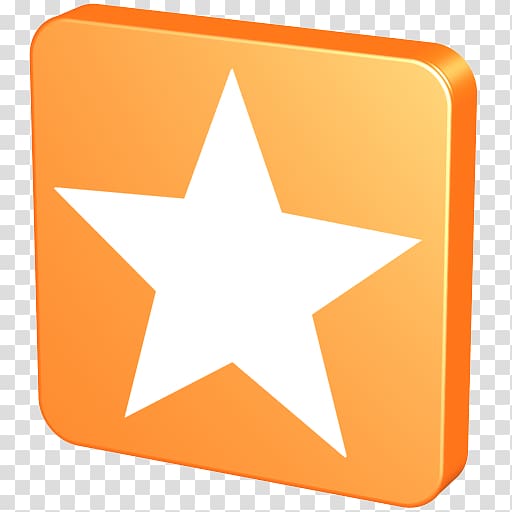 orange and white star block, square angle symbol, Favourites transparent background PNG clipart