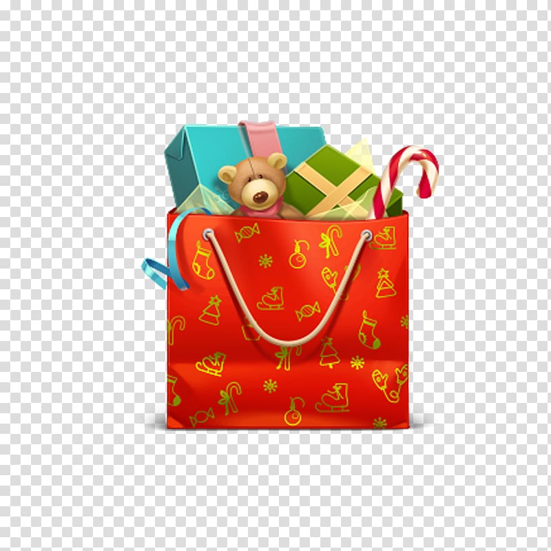Christmas Gift Icon, Christmas gift bag transparent background PNG clipart