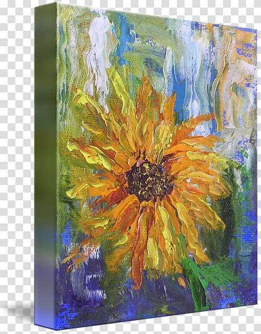 Common sunflower Modern art Canvas print Acrylic paint, painting transparent background PNG clipart