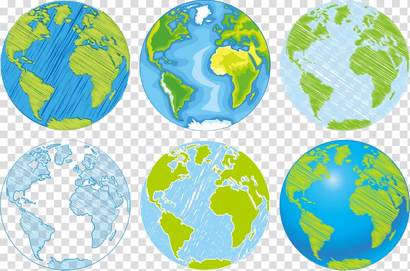 planet earth art, Globe World Drawing Illustration, hand-drawn Blue Earth transparent background PNG clipart