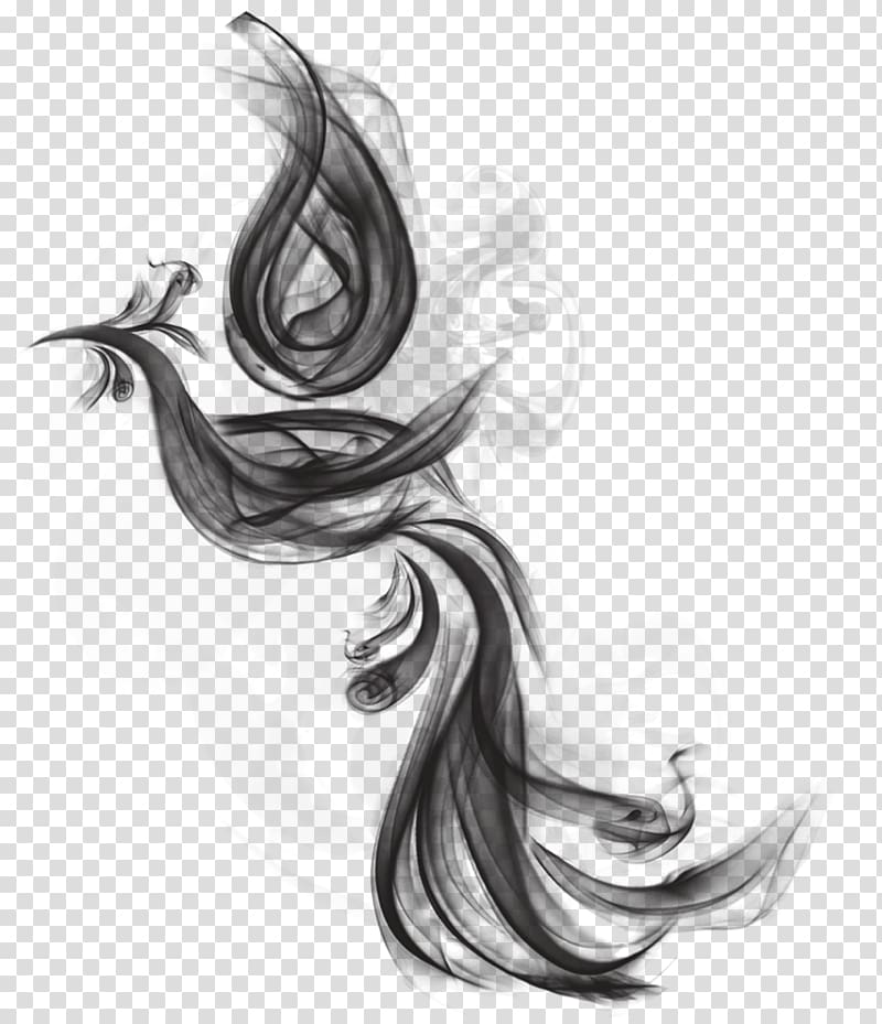 black phoenix misty smoke transparent background PNG clipart
