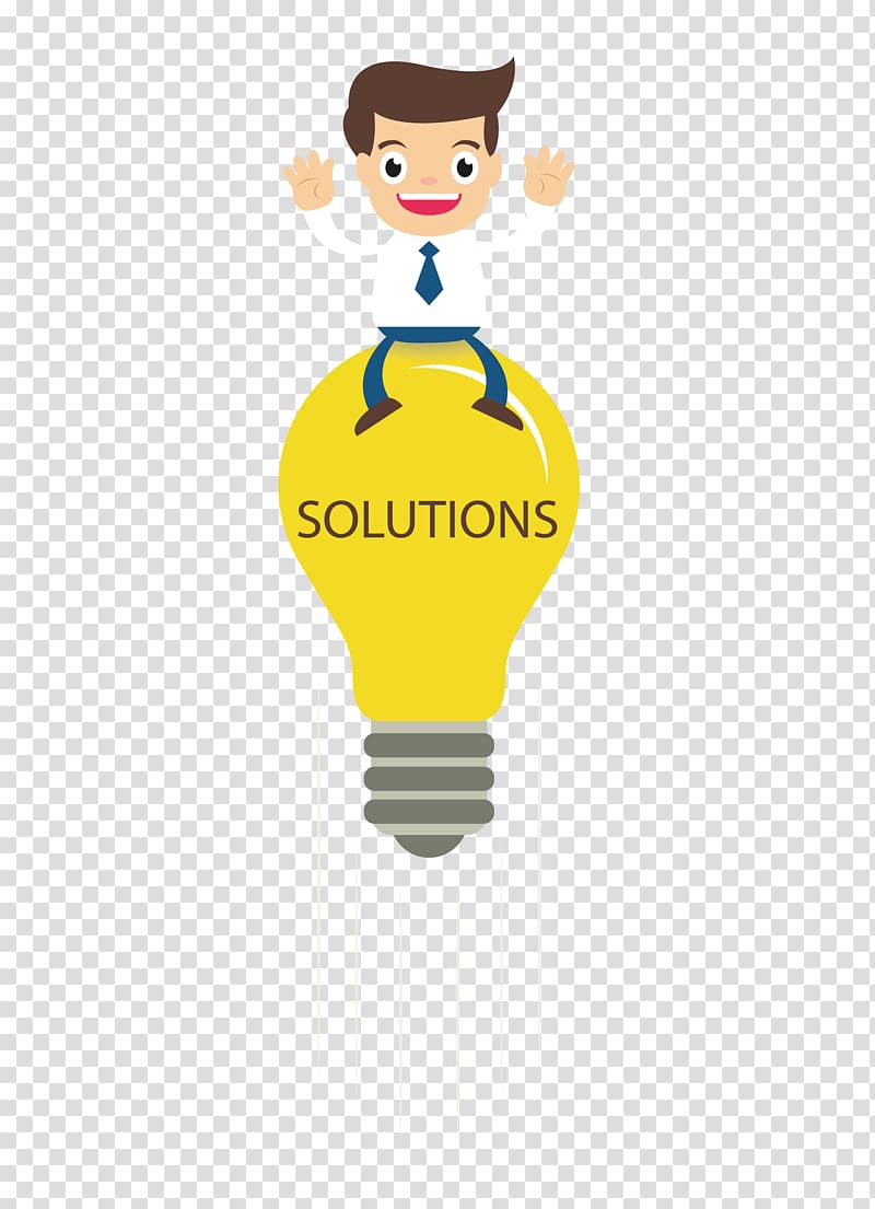 Presentation slide Service , The man sitting on the light bulb transparent background PNG clipart