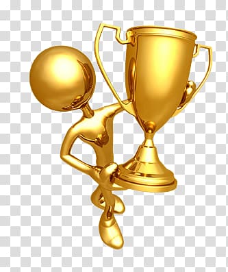 holding the trophy gold small yellow people transparent background PNG clipart