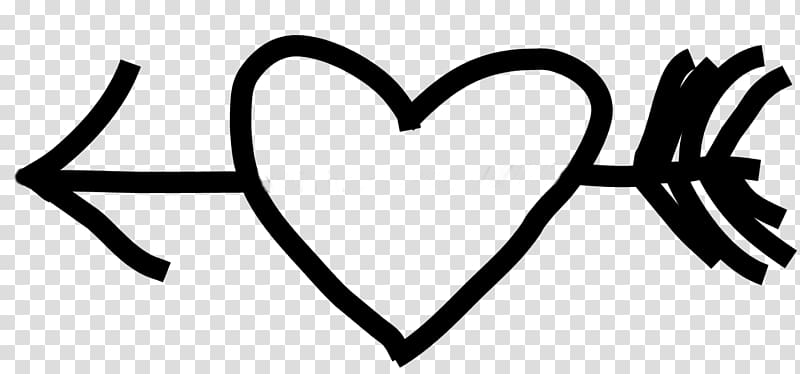 Heart Drawing Black and white , heart transparent background PNG clipart