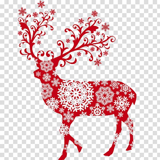 Rudolph Reindeer Santa Claus Christmas, Red deer transparent background PNG clipart