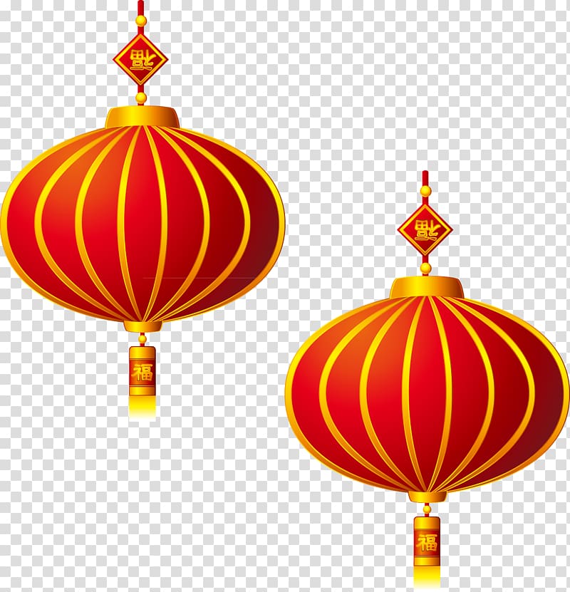 Chinese New Year Lantern Fu, Chinese New Year festive element transparent background PNG clipart