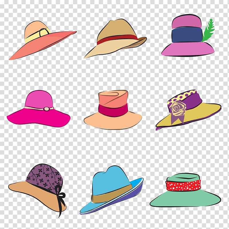 The Kentucky Derby Bowler hat , Color cartoon hat transparent background PNG clipart