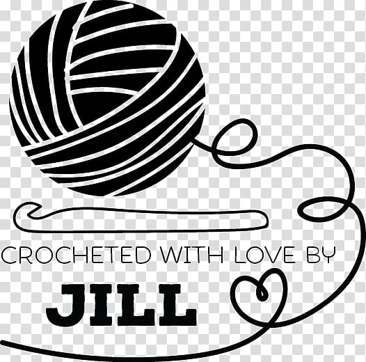 Crocheted with Love by Jill poster, Crochet hook Yarn Knitting , Silhouette transparent background PNG clipart