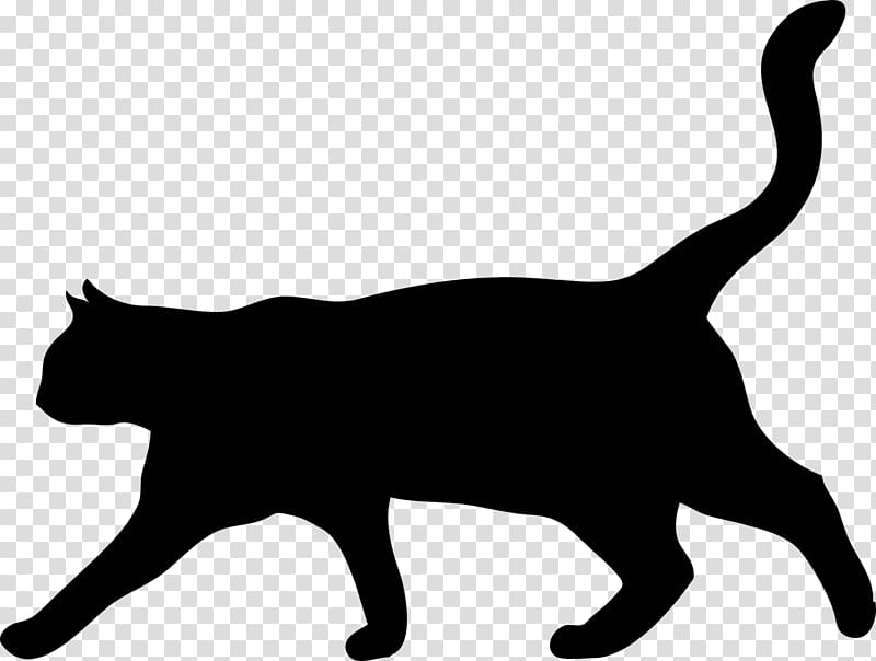 Cat Silhouette Kitten Stencil, Cat transparent background PNG clipart