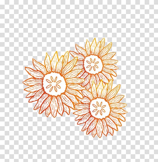 Floral design Orange Common sunflower, Orange Sunflower transparent background PNG clipart