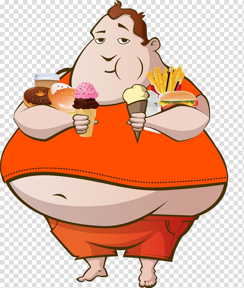 Cartoon Fat Drawing, Fat food transparent background PNG clipart