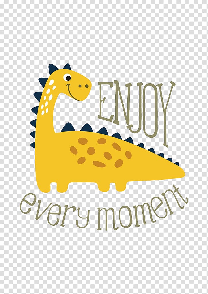 Enjoy Every Moment, Illustration, Yellow dinosaurs transparent background PNG clipart