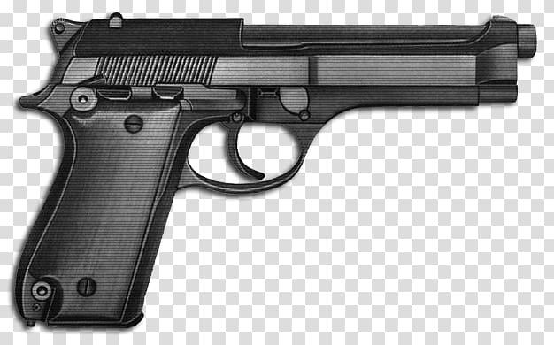 gray semi-automatic pistol, Simple Handgun transparent background PNG clipart