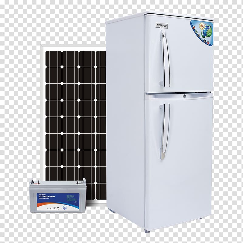 Solar-powered refrigerator Solar energy Solar power Solar Panels, refrigerator transparent background PNG clipart