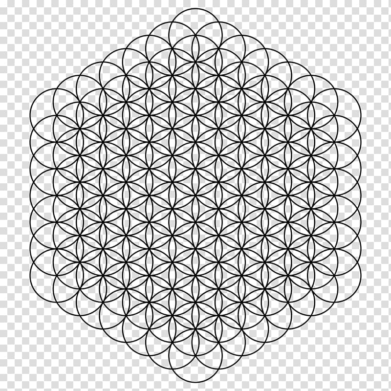 Overlapping circles grid Metatron\'s Cube Sacred geometry Pattern, circle transparent background PNG clipart