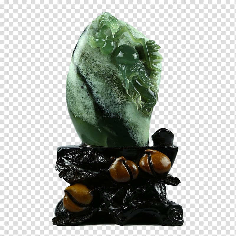 Hotan Jade u548cu7530u7389 Stone carving, Green stone carved Home Decoration transparent background PNG clipart