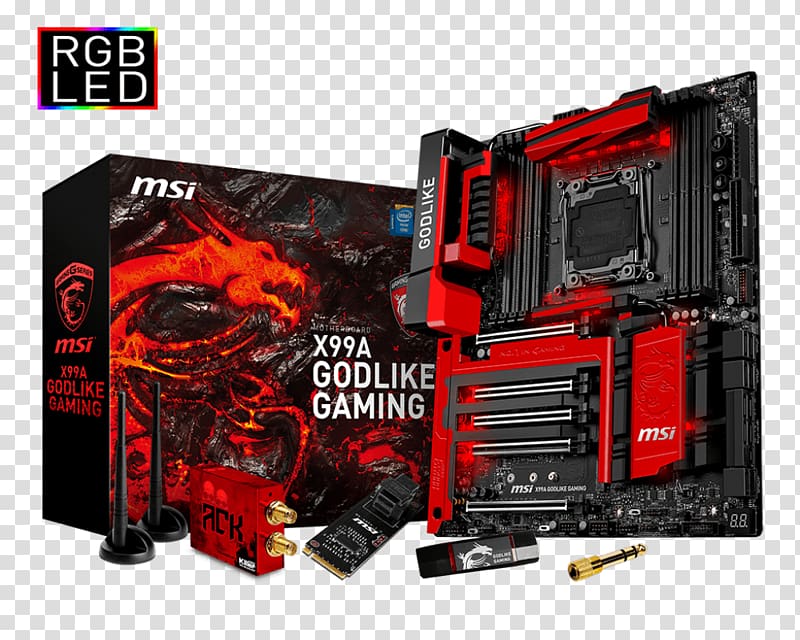 LGA 2011 Motherboard CPU socket MSI X99A GODLIKE GAMING Land grid array, gaming pc transparent background PNG clipart