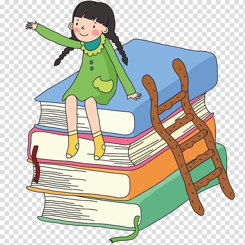 Book discussion club u4eabu53d7u751fu547d Reading Child, Girl and books transparent background PNG clipart