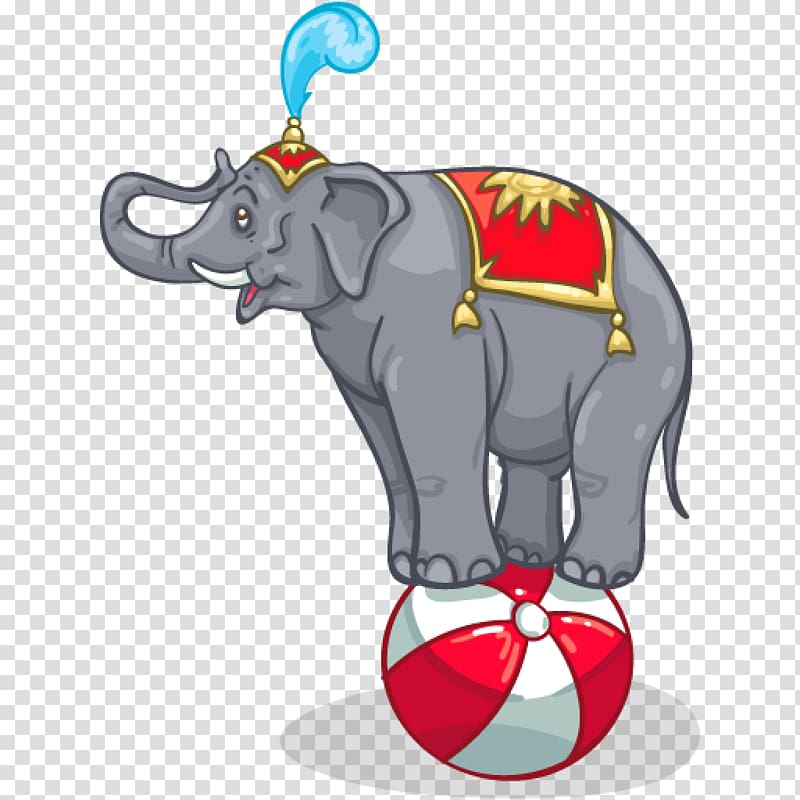 African elephant Circus Indian elephant Clown, Circus transparent background PNG clipart