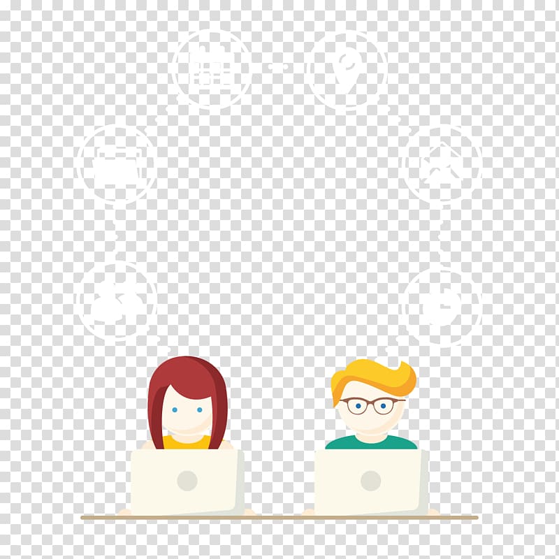 Yellow Cartoon Area Pattern, office men and women transparent background PNG clipart