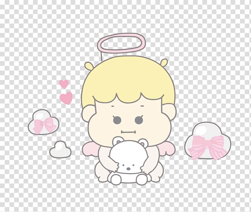 Cartoon Illustration, cartoon little angel transparent background PNG